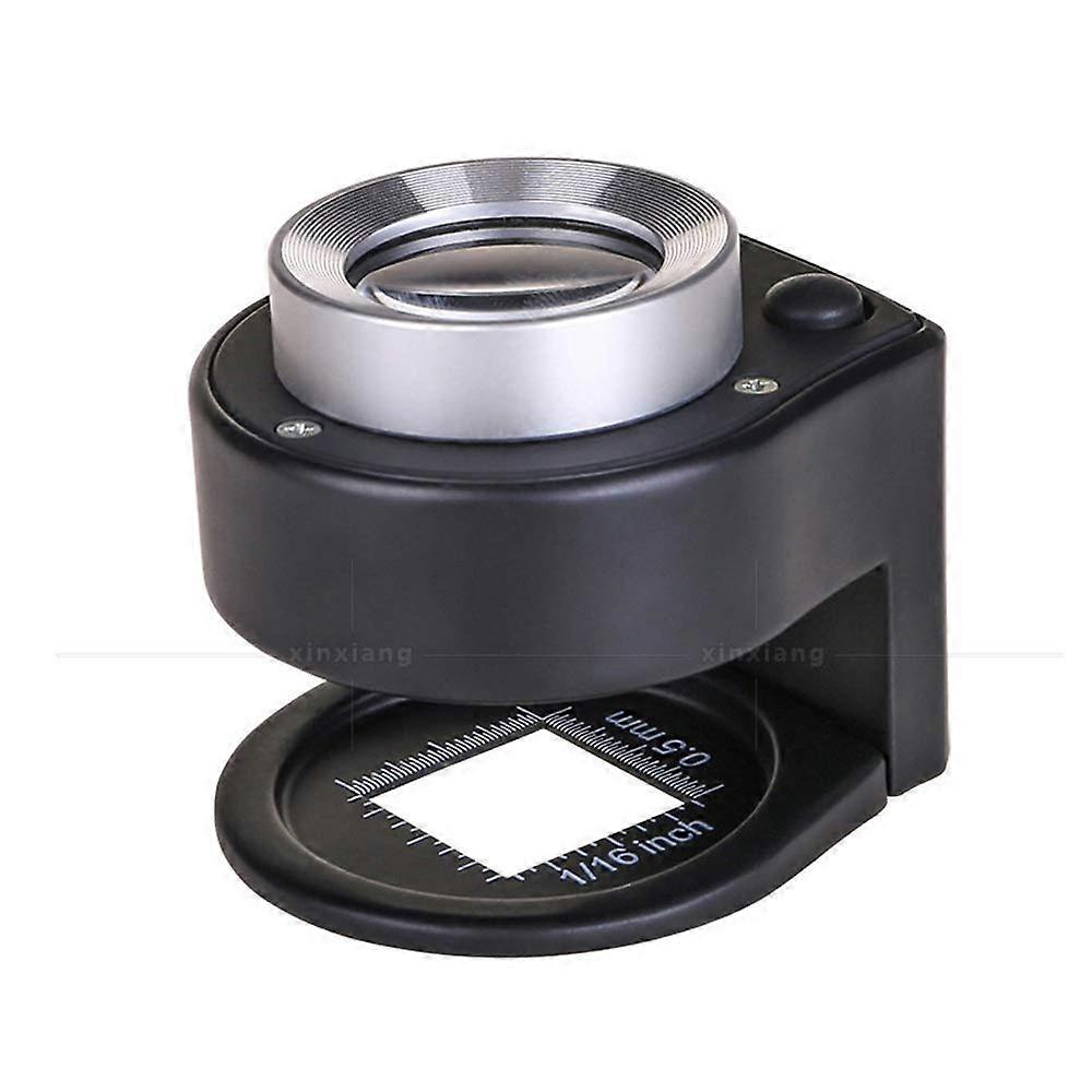 Glass Folding Glass Metal Magnifier With 6LED Lamp Loupe, Black 30X Magnification Mirror For Reading