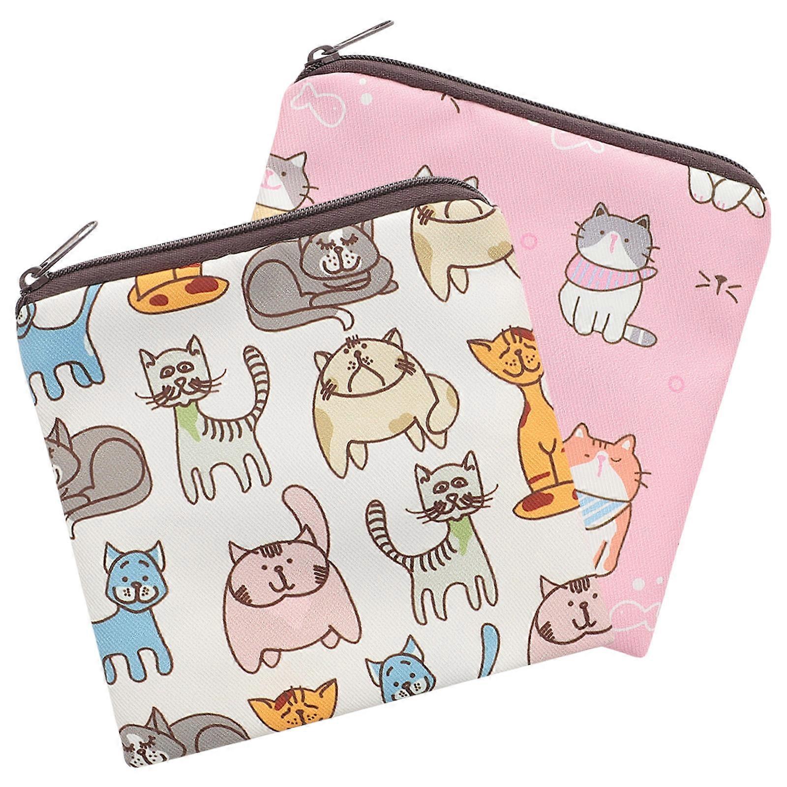 Sanitary Napkin Organizer Pouch For Women Daily Use Portable Assorted Color Zipper Design 8Pcs