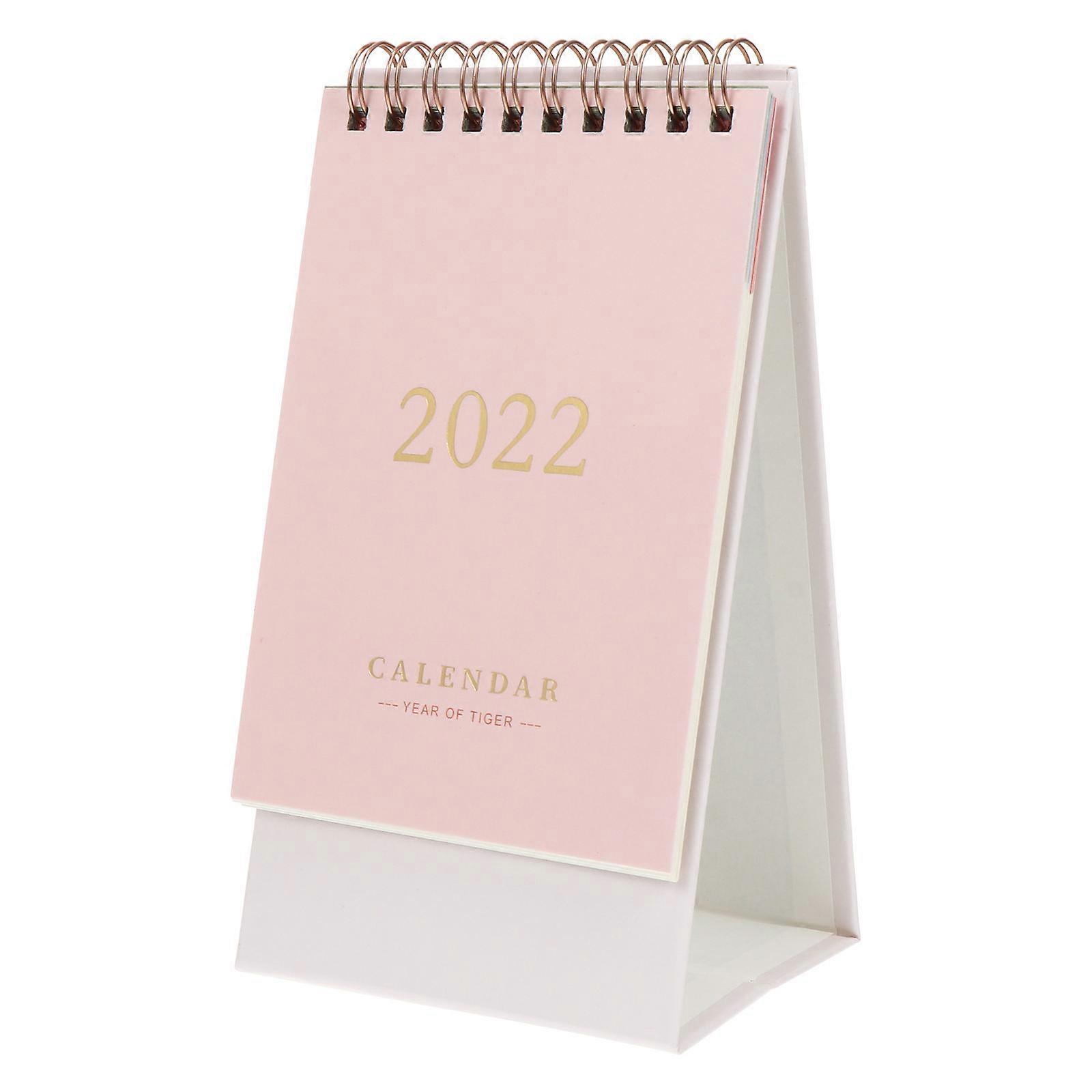 Pink Paper Desk Calendar for Note Taking with 8Pcs Set for Office