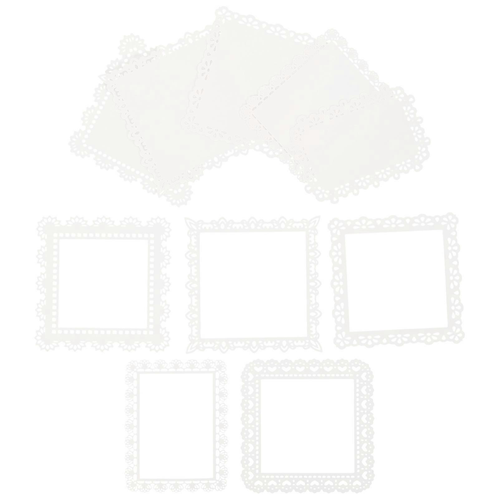 Unique Lace Paper 30 Pcs For Decoration For Hand Accounts Craft Indoor Decoration White Square Shape