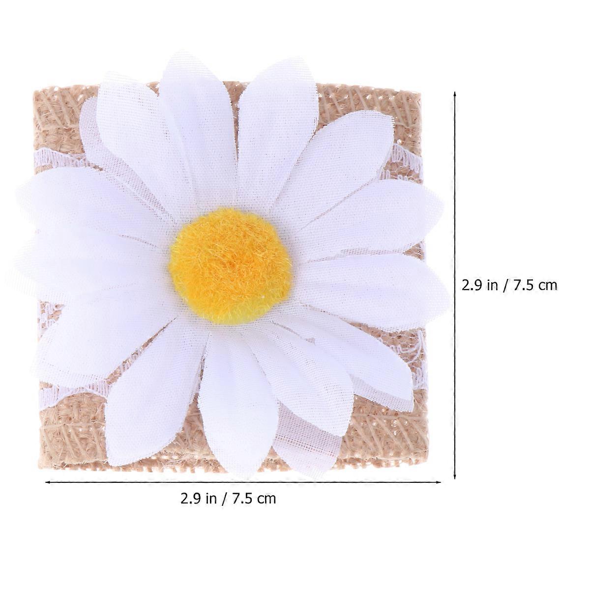 Table Napkin Rings Daisy Clasp Multi-Colored Hemp Wedding Party Accessory 10Pack