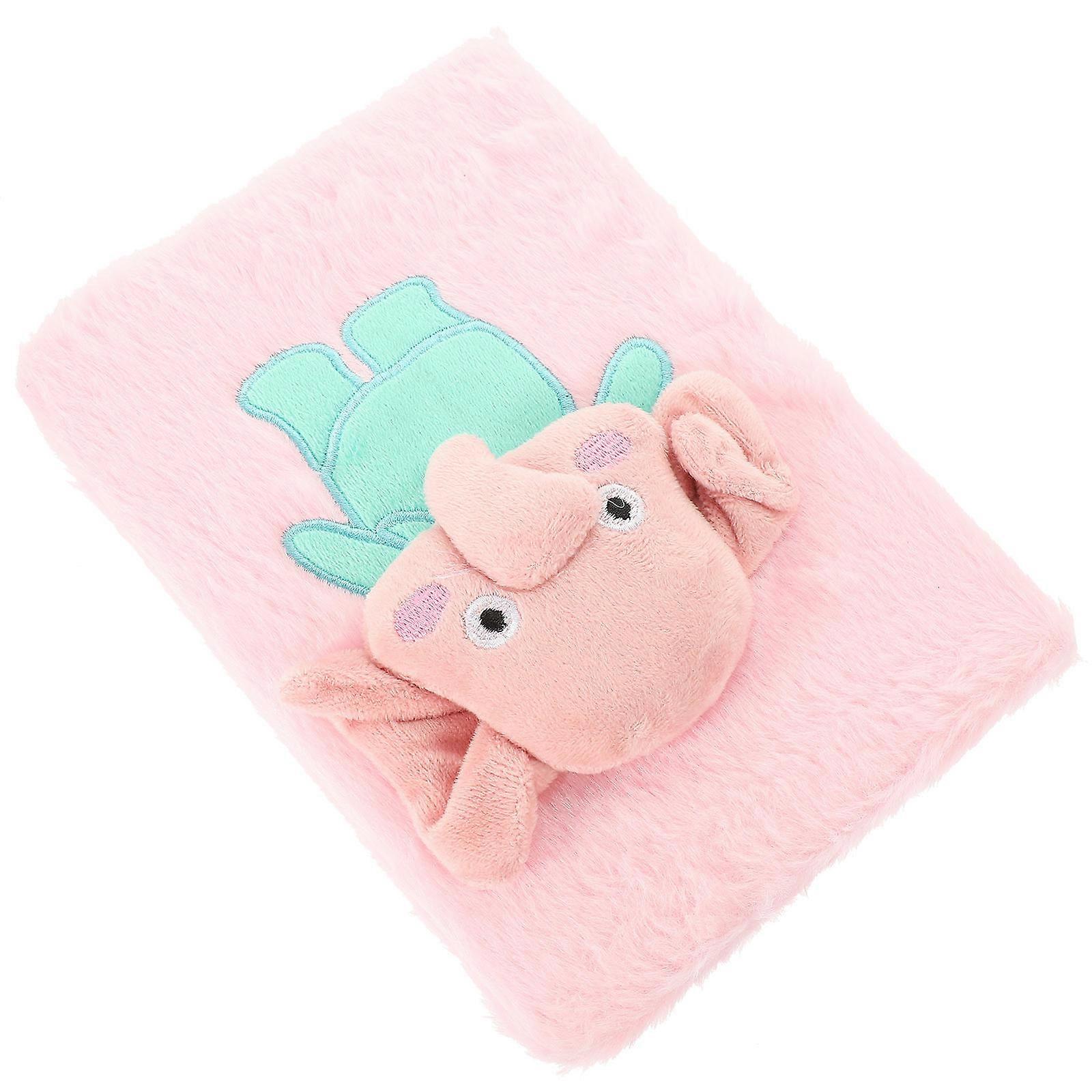 Plush Daily Use Notebook Lovely Diary Book Pink 5Pcs Collection