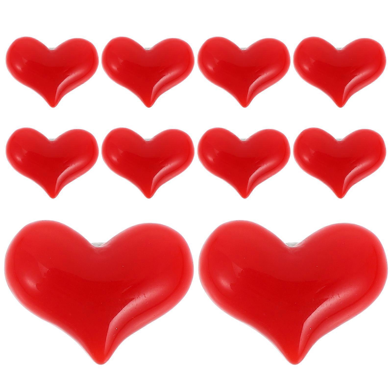 Valentines Day Heart Shaped Pins for Clothes in Red Resin 40Pcs