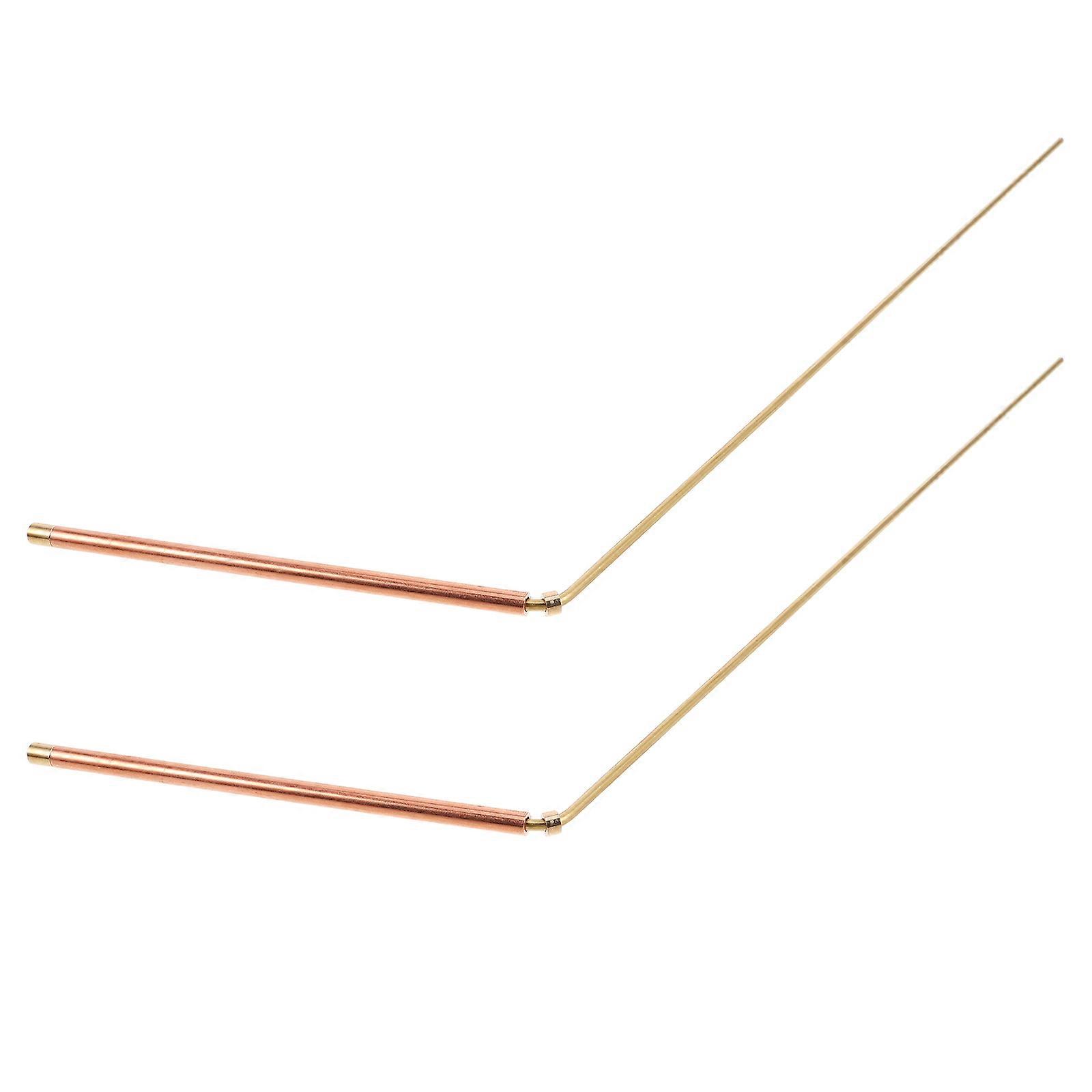 2 Pcs Golden Copper Detection Rods for Treasure Hunting Outdoor Exploration Versatile Functions