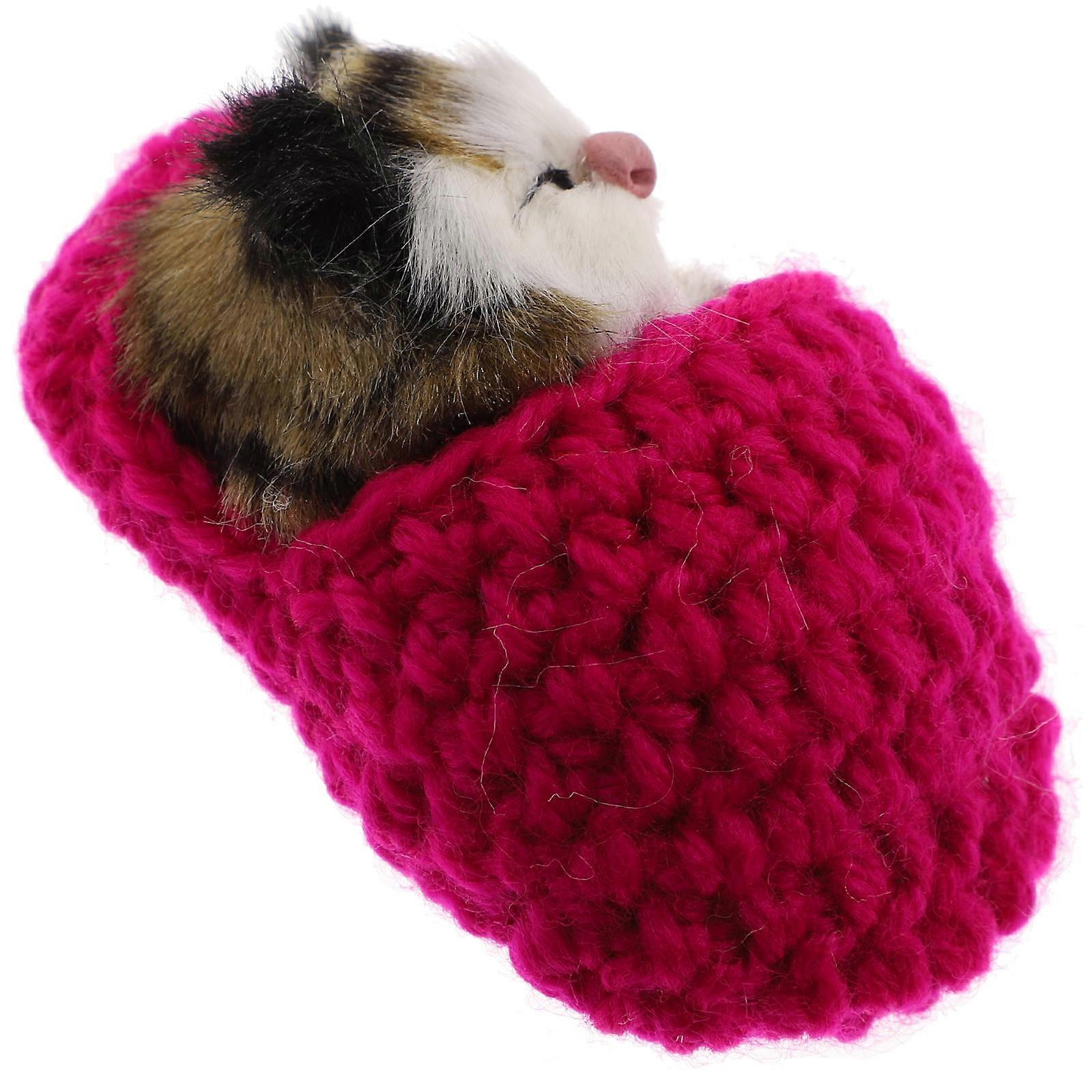 Rosy Kitten Stuffed Toy In Slipper Educational Tool Ideal For Weddings And Game Playing 1Pcs