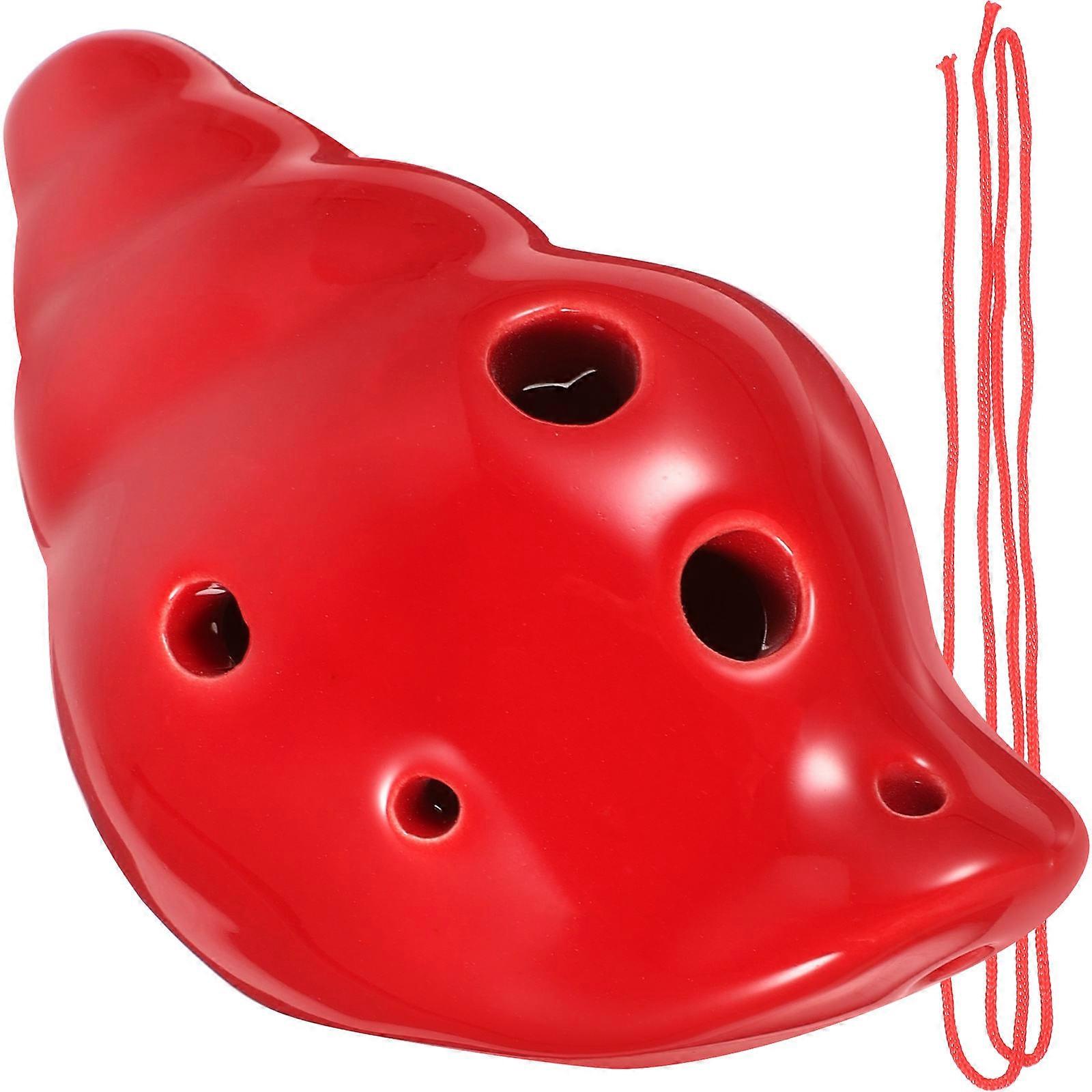 כלי נגינה מהנים אוקרינה קרמית מתנה לילדים בצורת קונכייה עם 6 חורים חבילה אחת