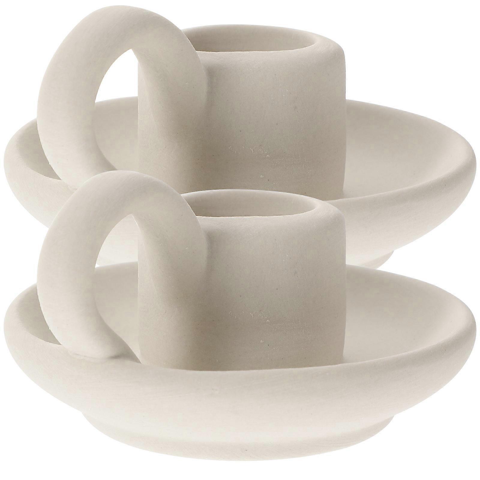Ceramic Candle Holders White for Candle Burning 10Pcs Wedding Party Use