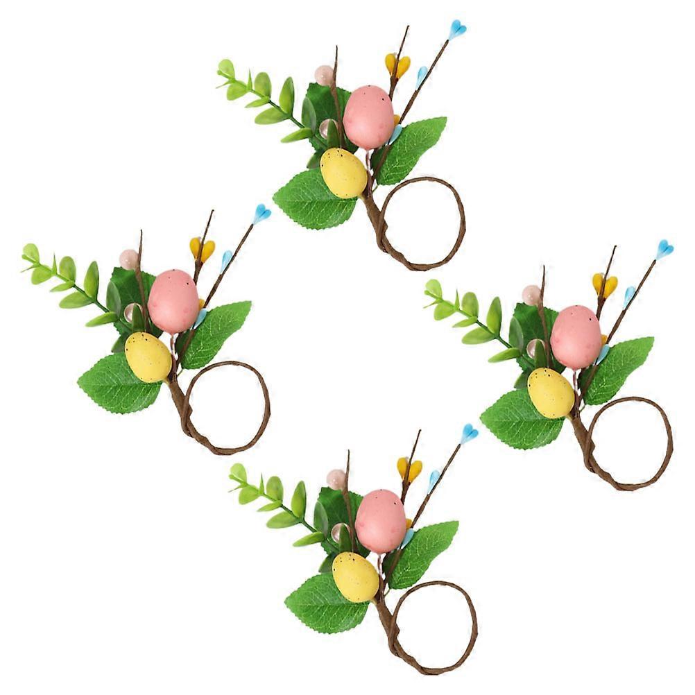 Easter Napkin Rings Egg Shaped Napkin Buckle for Party 4Pcs Bundle