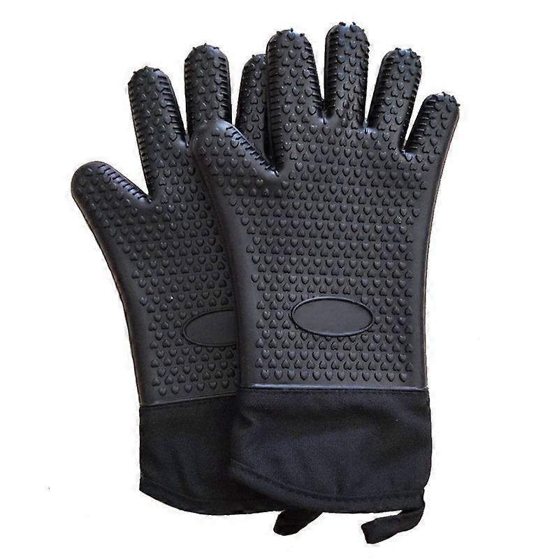 Silicone BBQ Gloves, Suitable for Barbecue, Cooking, Baking Black
