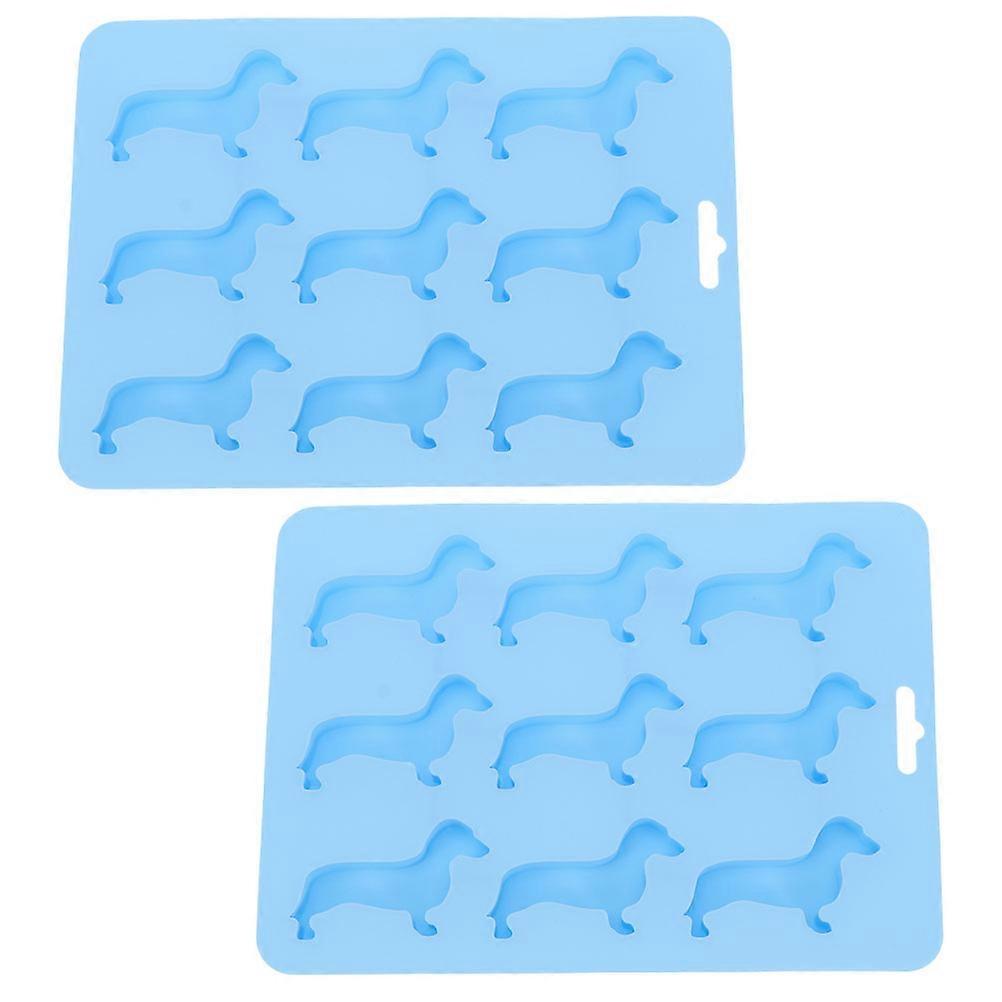Dog Shaped Silicone Ice Cube Tray For Home Use 22X16CM Flexible Material With Ice Cube Making Function 8 Pcs
