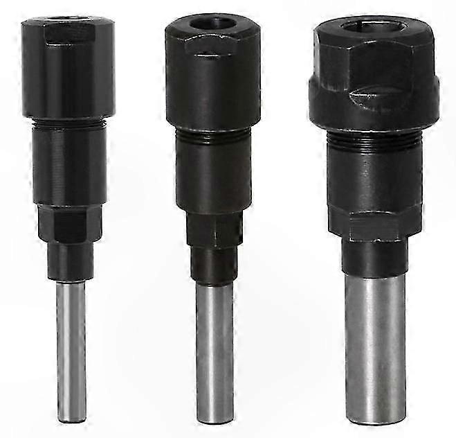 3-Piece Router Collet Extension Set for Trimming and Cutting Applications
