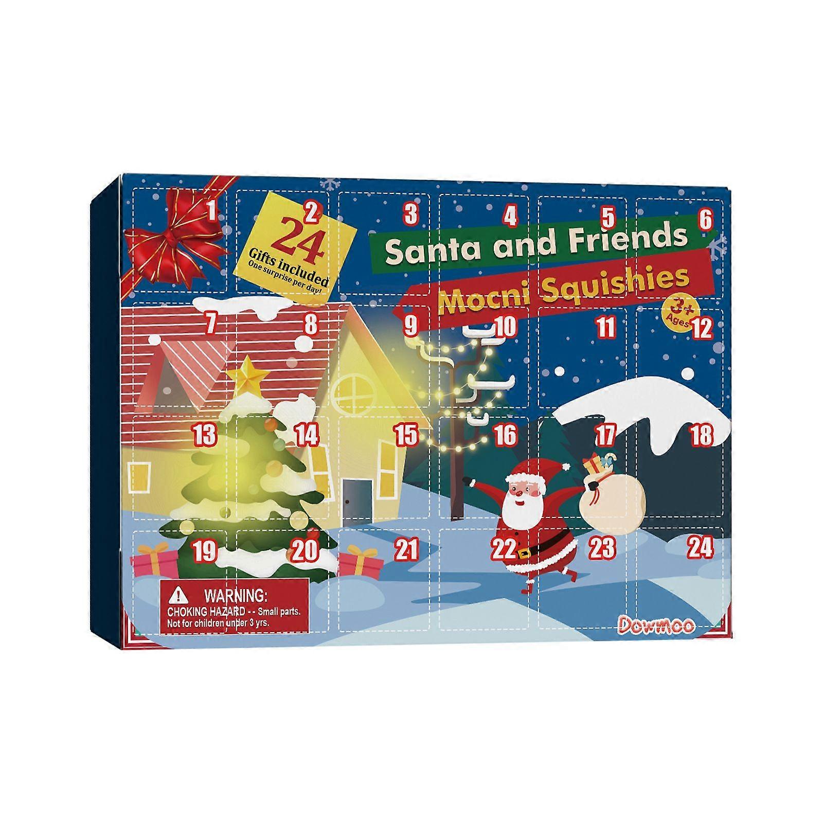 Christmas Squeeze Advent Calendar Blind Box 24 Grid Christmas Blind Box Rubber