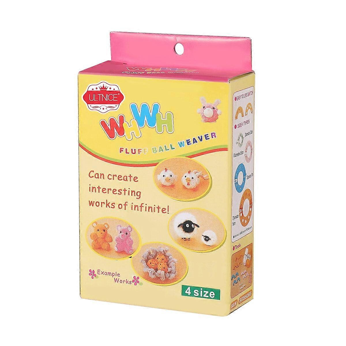 ULTNICE 8pcs 4 Sizes Essential Pompom Maker Fluff Ball DIY Needle Craft Tool Kit (Random Color)