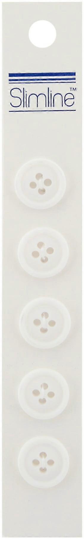 Blumenthal Lansing Slimline Buttons -White 4-Hole 5/8 inch 5 Per Pkg