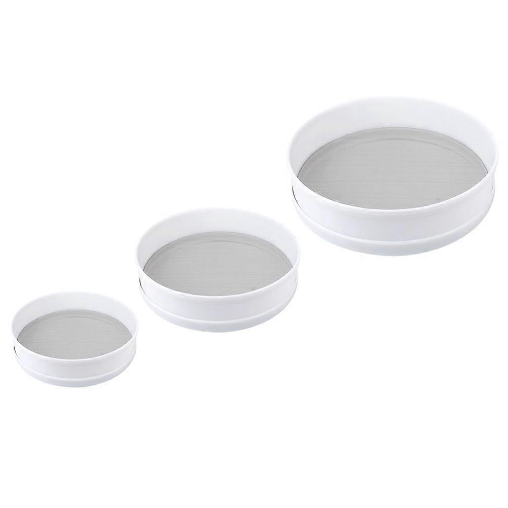 Flour Sifter Round Kitchen Sieve Baking Tool 3Pcs for Powdered Sugar