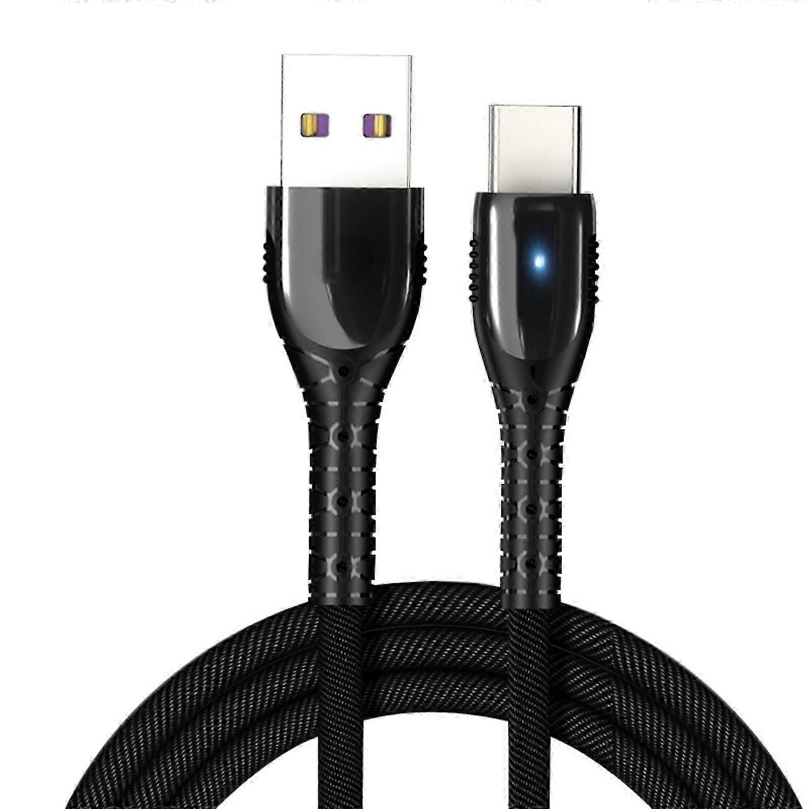 100cm Length USB C Fast Charging Cord 5A Power Cable Super Fast Charging Data Cable for Type C Phones Tablets Laptops Black 26s