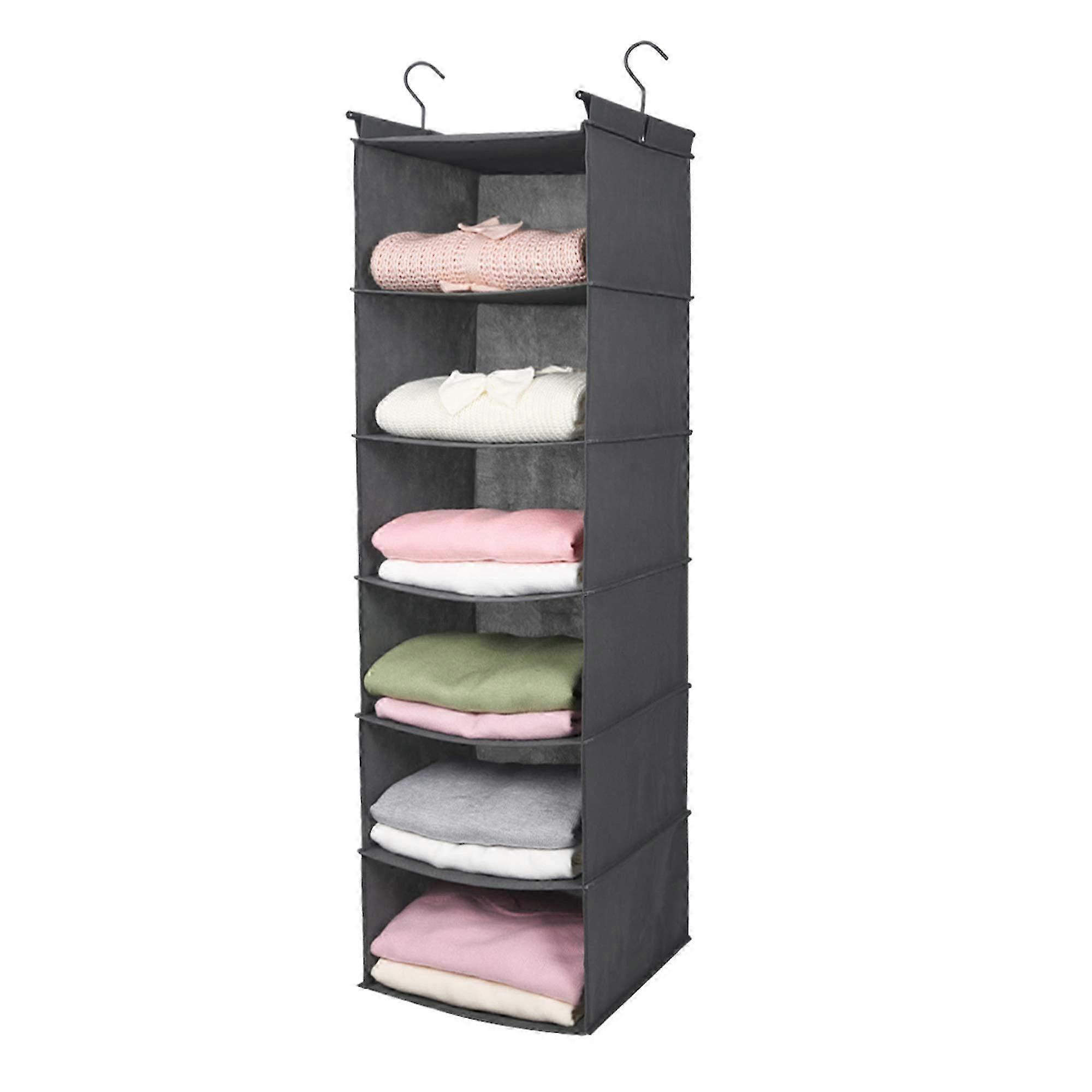 25-26 Foldable Shelf Hanging Wardrobe Storage Rack 6 Layers