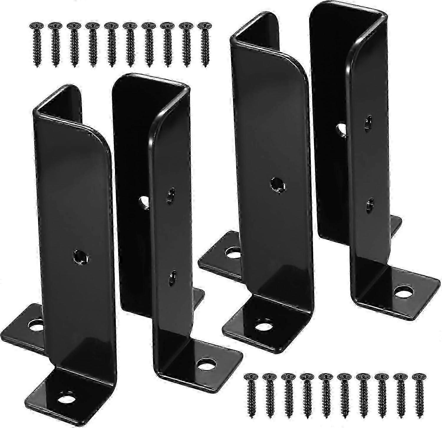 Adjustable Deck Post Brackets, Set of 4 Post Base Brackets, Pergola Brackets for 38x38/50x50/50x101/101x101mm Posts, Deck Railing, Mailbox