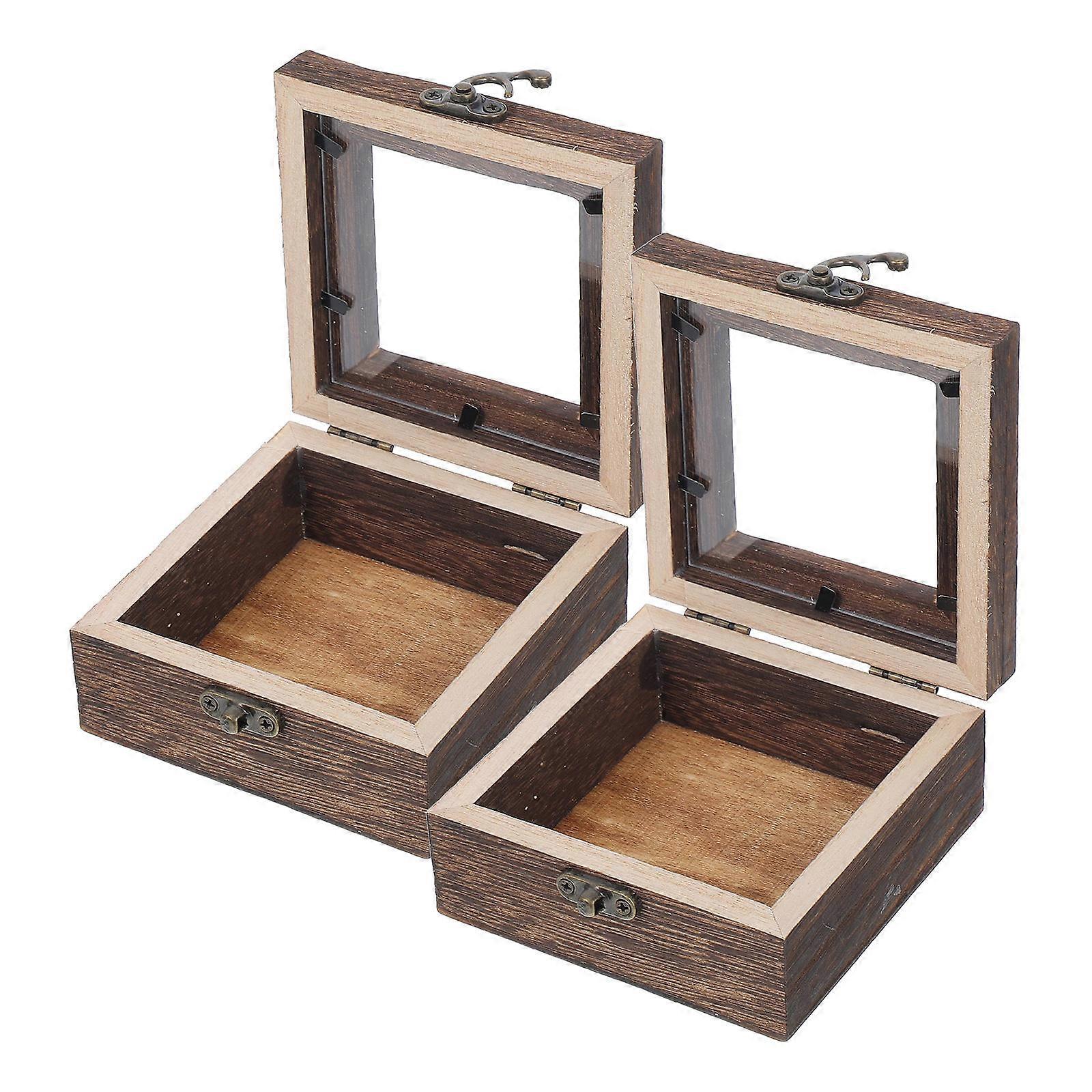 Specimen Shadow Frame for Display 10Pcs Brown Wooden Butterfly Display Case