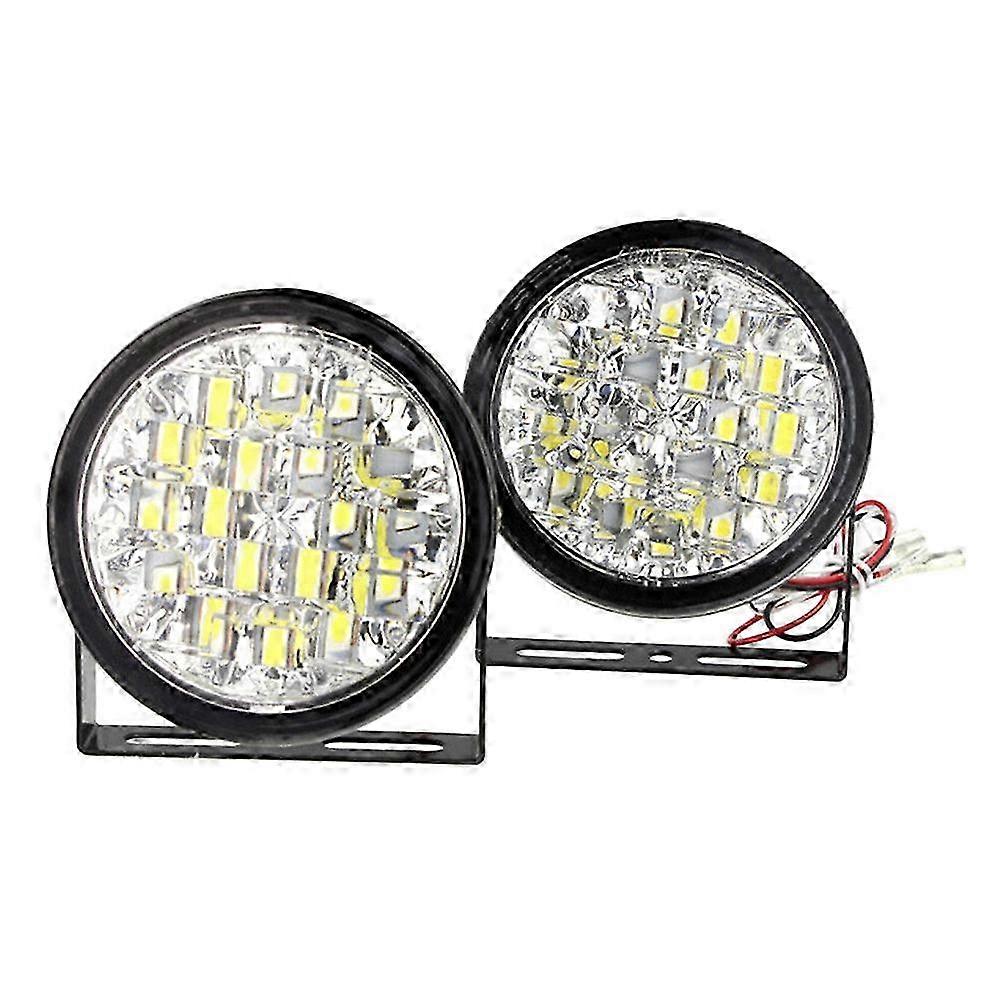 Daytime running lamps for Renault - 2Pcs round 18-LED DRL fog lights 12V