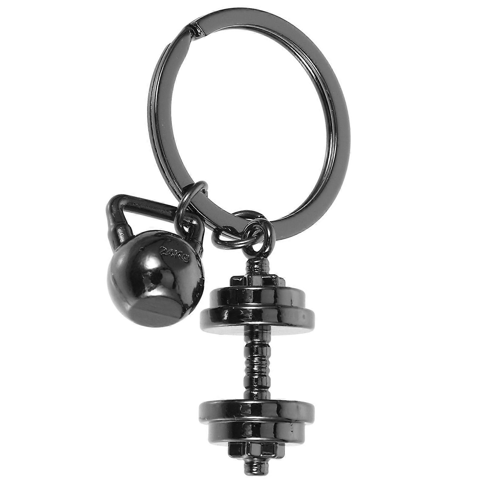 Dumbbell Key Ring Key Pendant Dumbbell Keychain Bag Hanging Decor Fitness Theme Keychain
