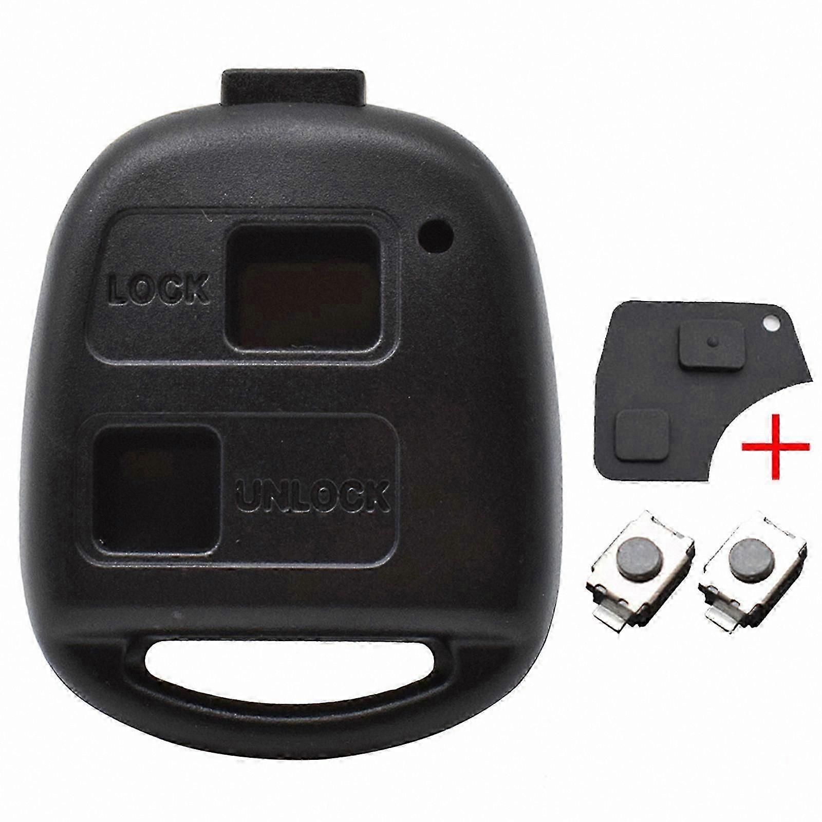 2-Button Key Shell Pad Switch Fob Case Compatible with  RAV4 Yaris Prado Corolla Land Cruiser Previa Echo Tarago Alphard Pixis Rush