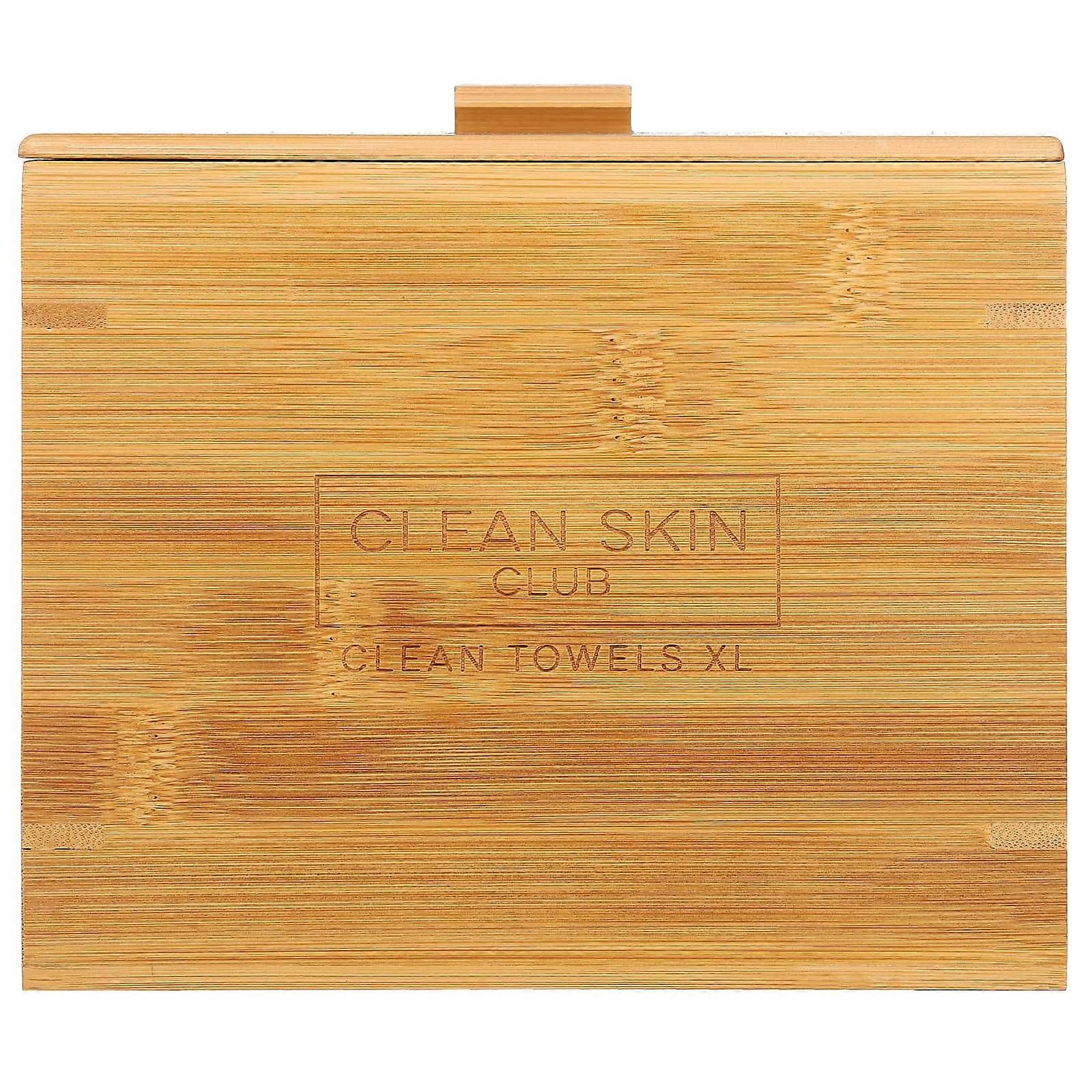 Luxe Bamboo Box, Clean Towels XL, Container with Cover , 50 Count
