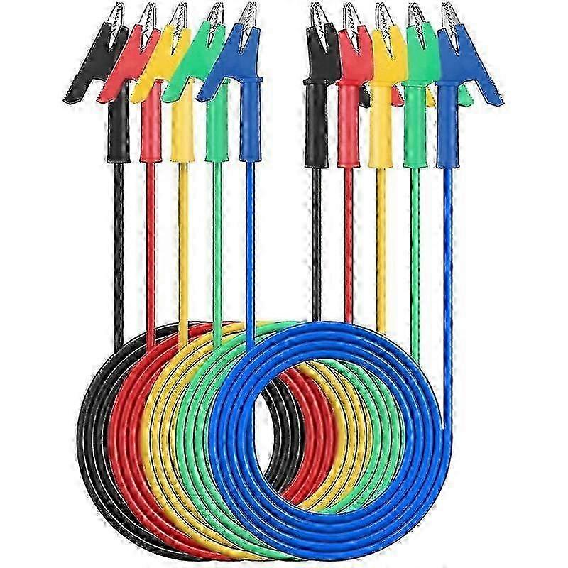 5Pcs Test Leads with Alligator Clips,Flexible Copper Testing Cables miao7