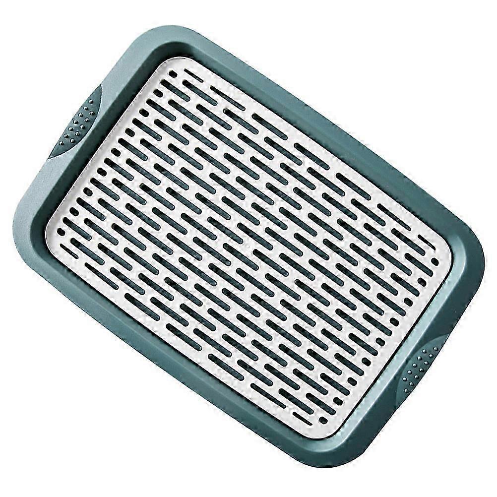 Green Double Layer Table Fruit Serving Tray for Storage Use 10.5 x 10.5 Inches