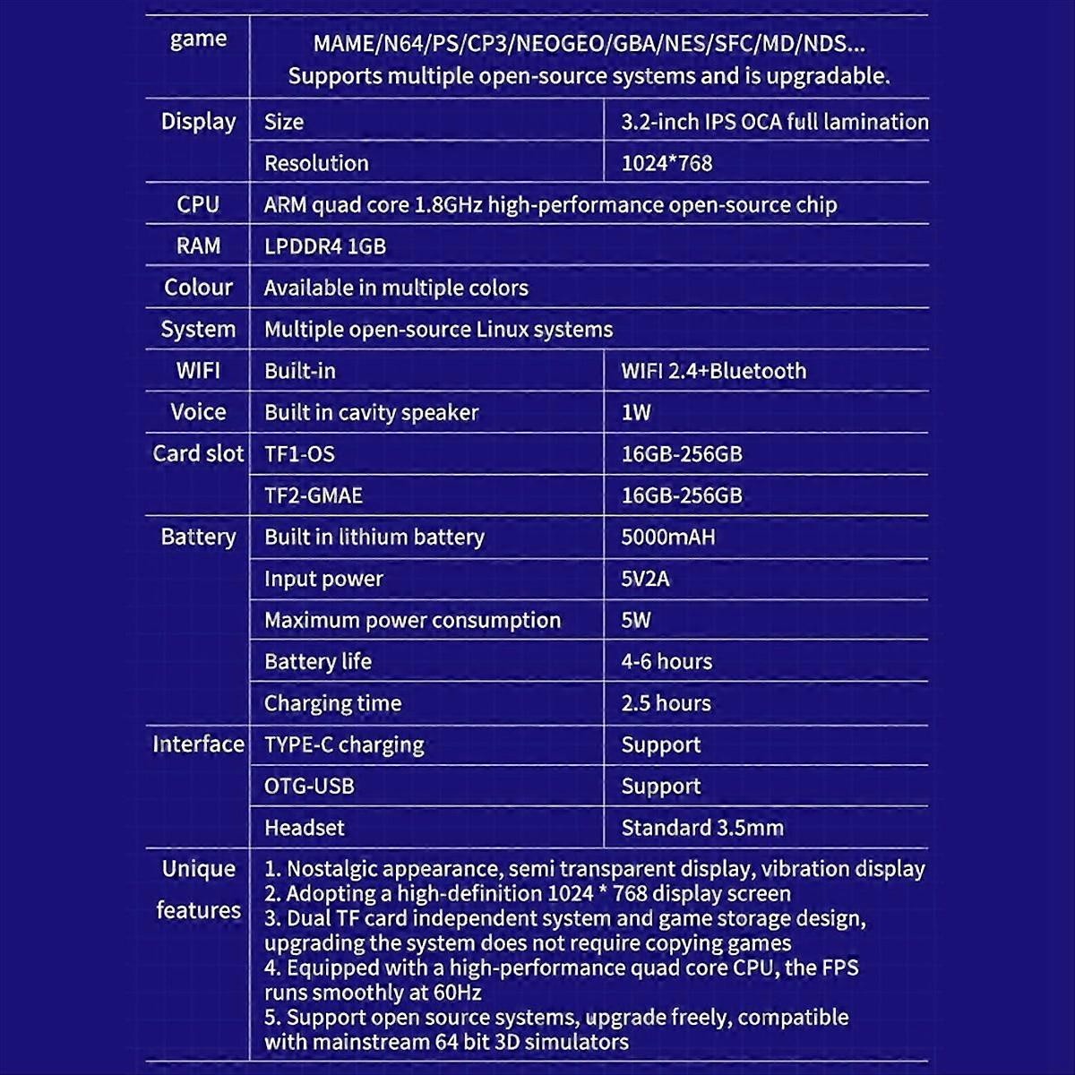 RGB20PRO Retro Handheld Game Console for GB///PSP Simulator A