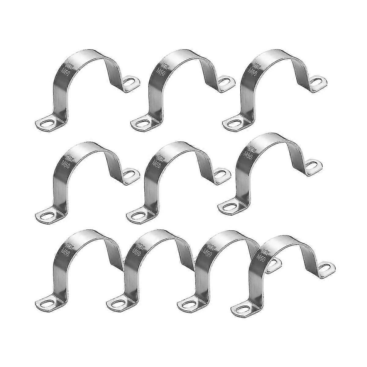 10 Pcs Heavy Duty U-Tube Strap Clamp with 2 Inch Fastener - Ideal for 2 Hole U-Bracket Pipe Strap Hanger