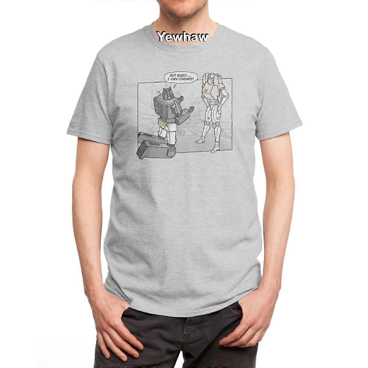 Han kan ændre T-shirt-robotter komisk humor sci-fi taleboble futuristisk