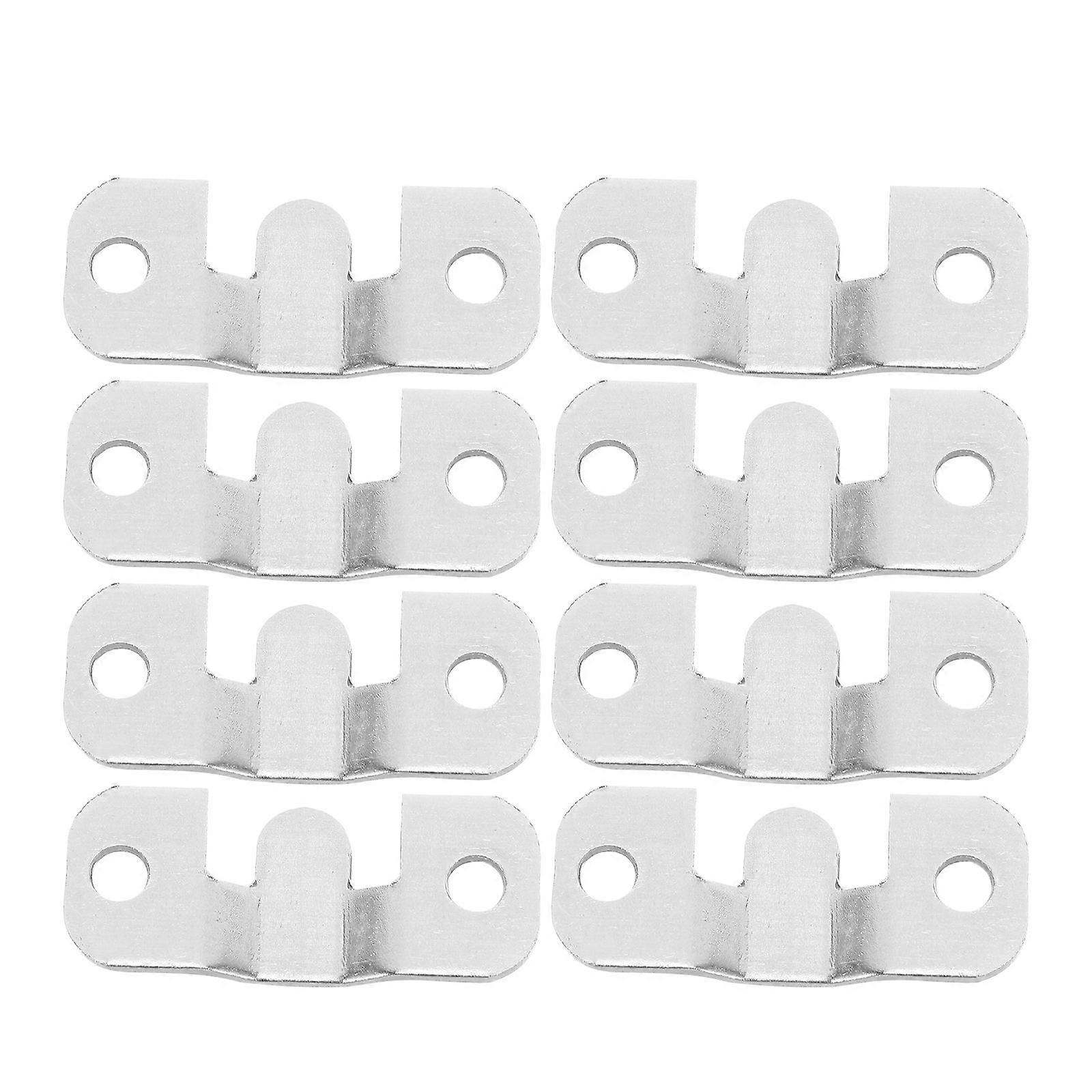8PCS Picture Frame Hangers: Stainless Steel  Framing Clips - Secure Wall Mounting Hardware with Screws - Flush Mount Brackets for Canvas Art Mirrors