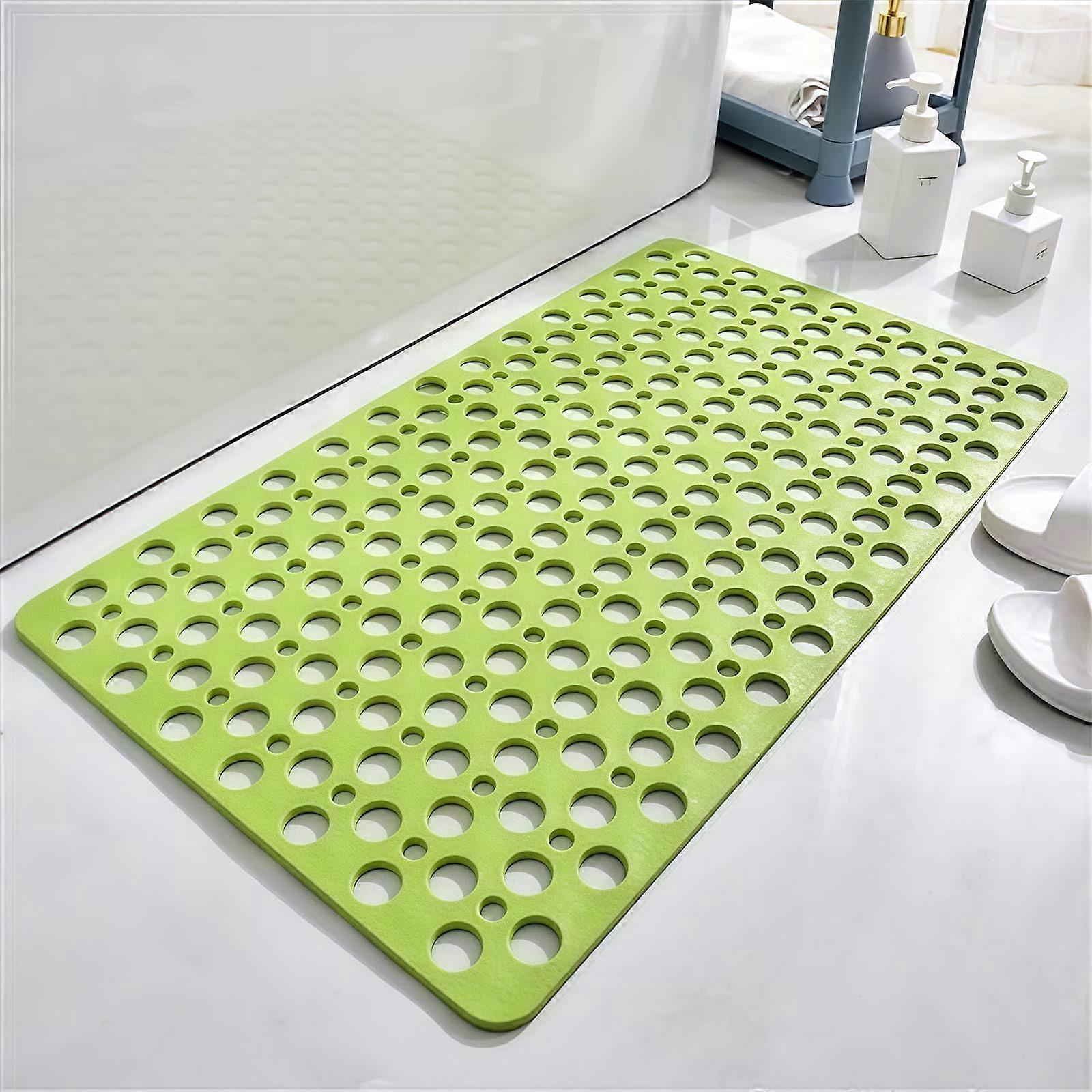 Shower Mat NonSlip Bath Mat With Drain Holes CutToFit 60x90 cm QuickDrying EasyToClean Soft Textured Inside Shower Mat