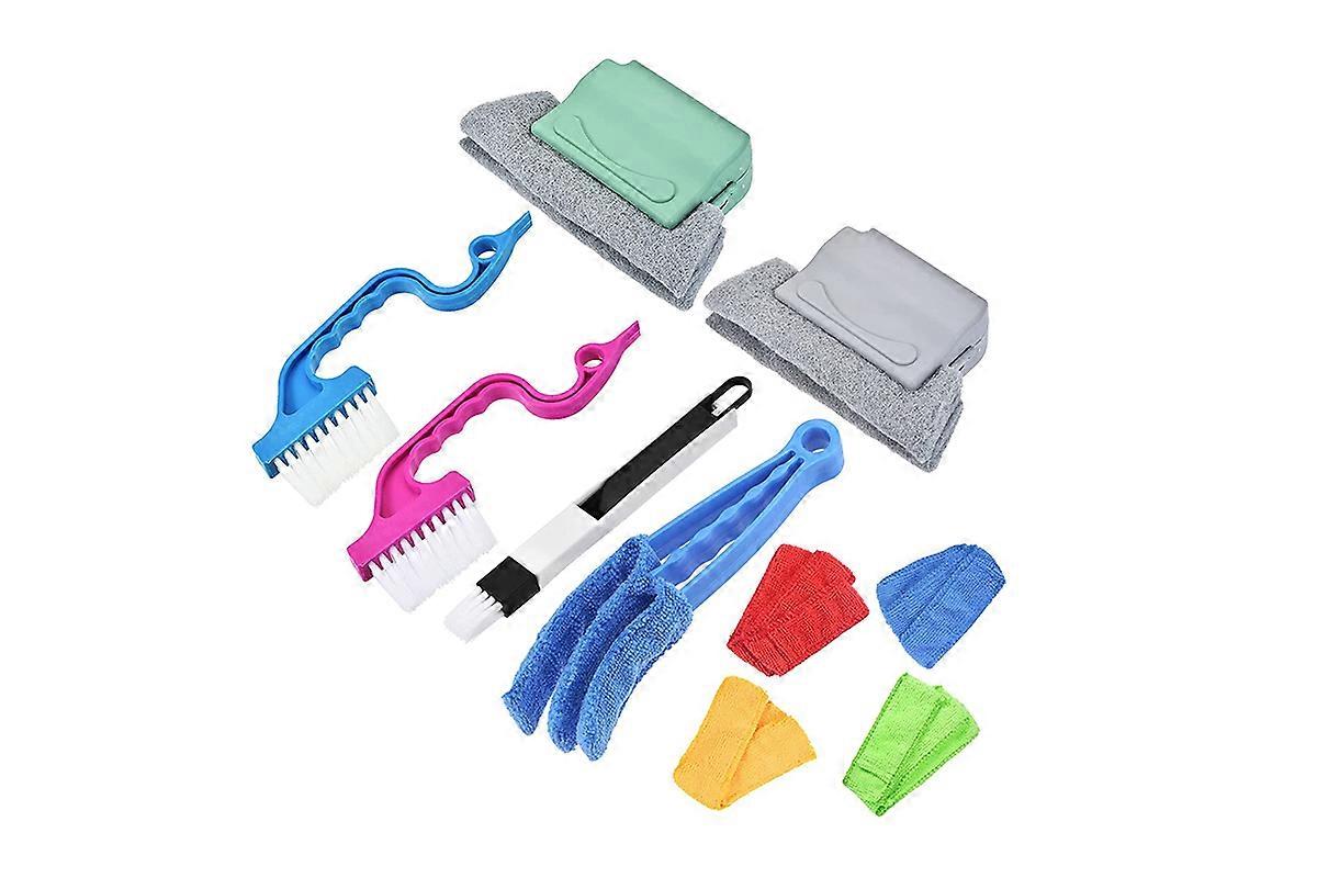 6pcs Hand-held Groove Gap Cleaning Tools Window Cleaning Brushes Kit