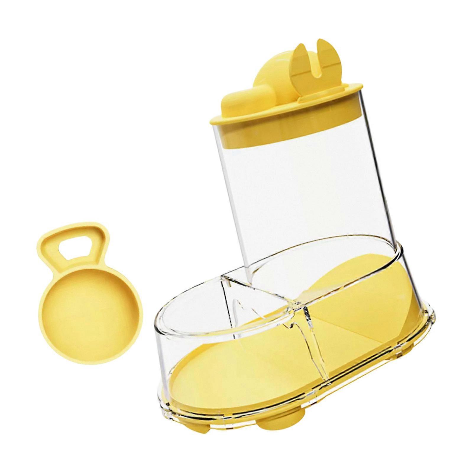 Clear Automatic Feeder Container For Hamsters Spacious Storage Capacity Hygienic Detachable Component Simple Maintenance  Yellow