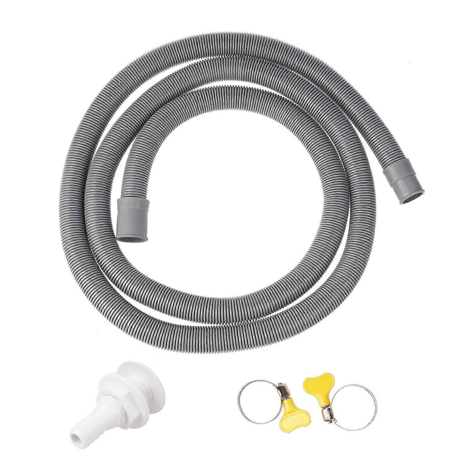Convenient Washing Machine Drain Extension set Lightweight 2 Meter Extension Hose with Clip set Washing Machine Hose set Multicolor