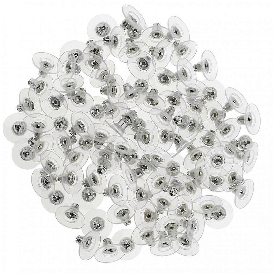 100pcs Clear Plastic End Cap Earrings