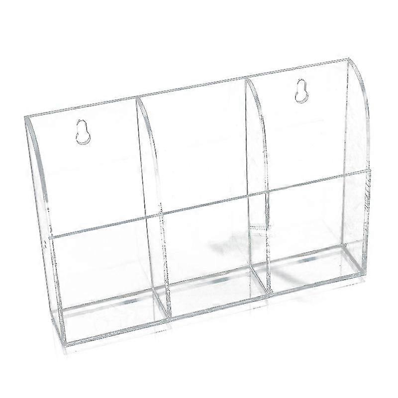 Tv Air Conditioner Remote Control Holder Case Acrylic Wall Mount Storage Box(3 Case)