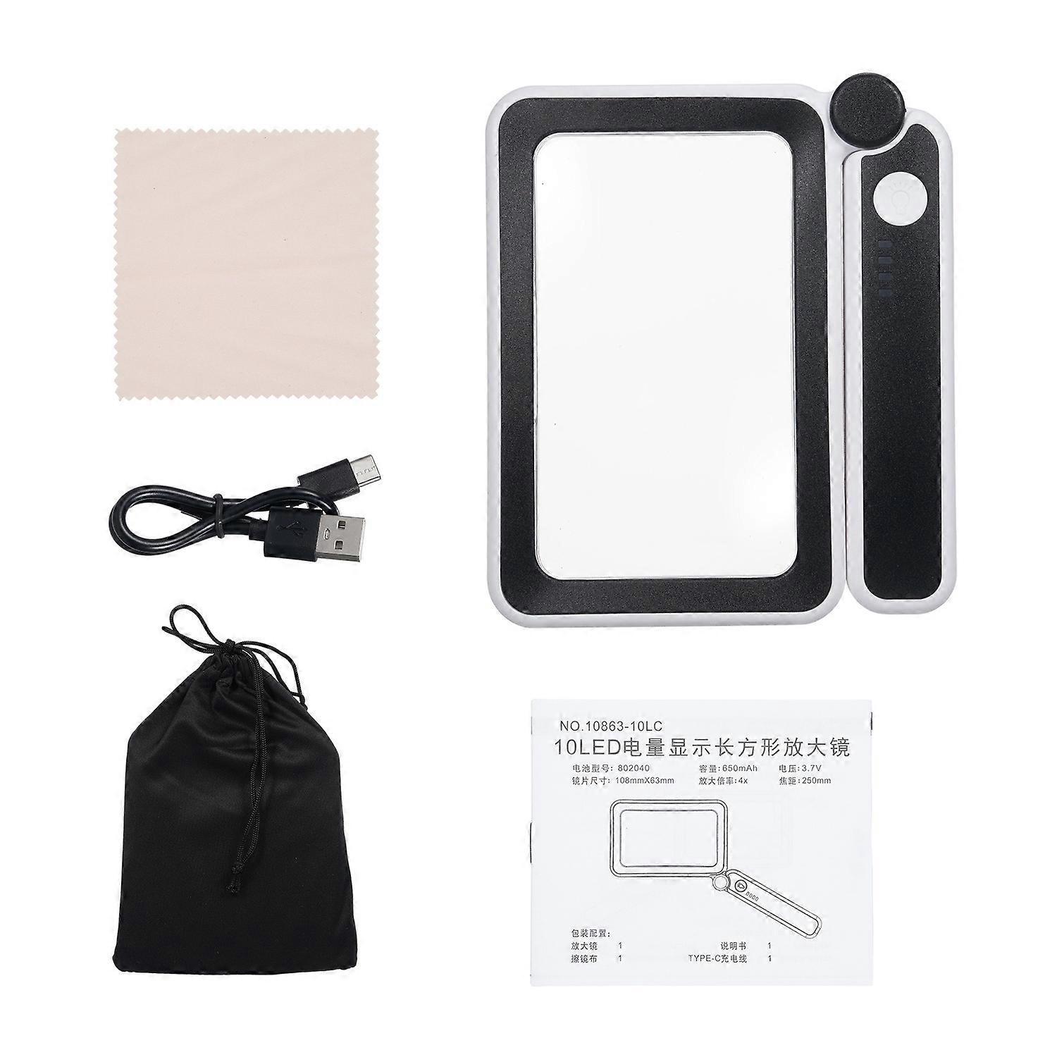 Handheld Magnifier 4X Magnifying Glass for Reading Full Book Page Newspaper Rectangular Magnifying G