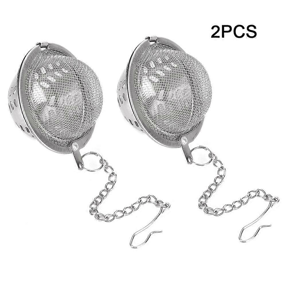 2pcs Stainless Steel Strainer Reusable Tea Ball Infuser Strainers Kitchen Accessory