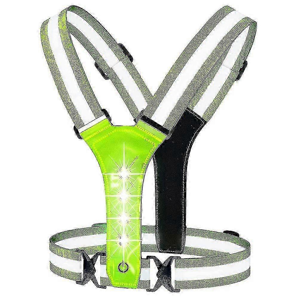 Led Reflective Running Vest,adjustable Elastic Running Safety Gear Led Vest Perfect For Running,wal