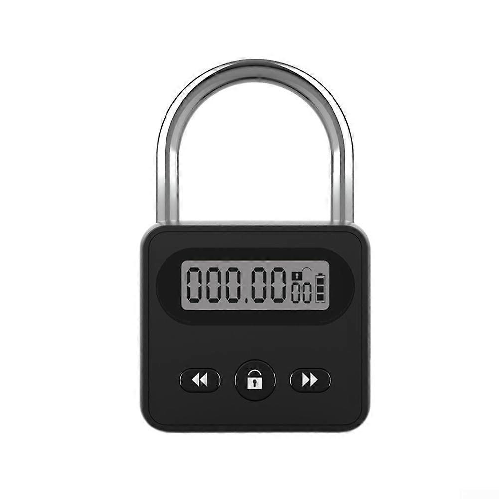 Timing Padlock LCD Display USB Rechargeable 999Hour Countdown Timer HeavyDuty Metal Electronic Lock Auto Alarm