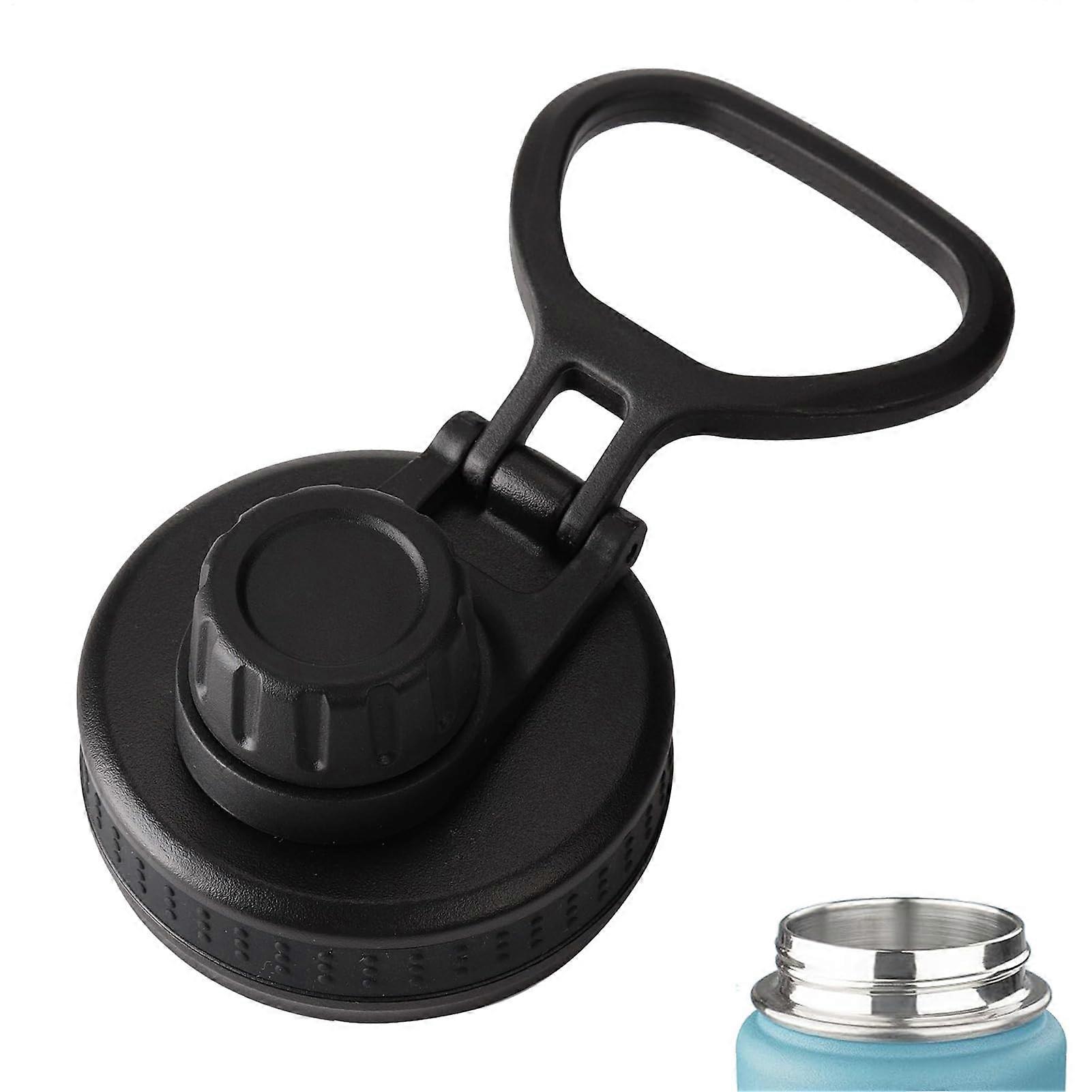 Water Bottle Lid Replacement Straw Lid With Handle, PP Material, 6.5x6.5x4cm, Leakproof Wide Mouth Cap Fits Most Bottles