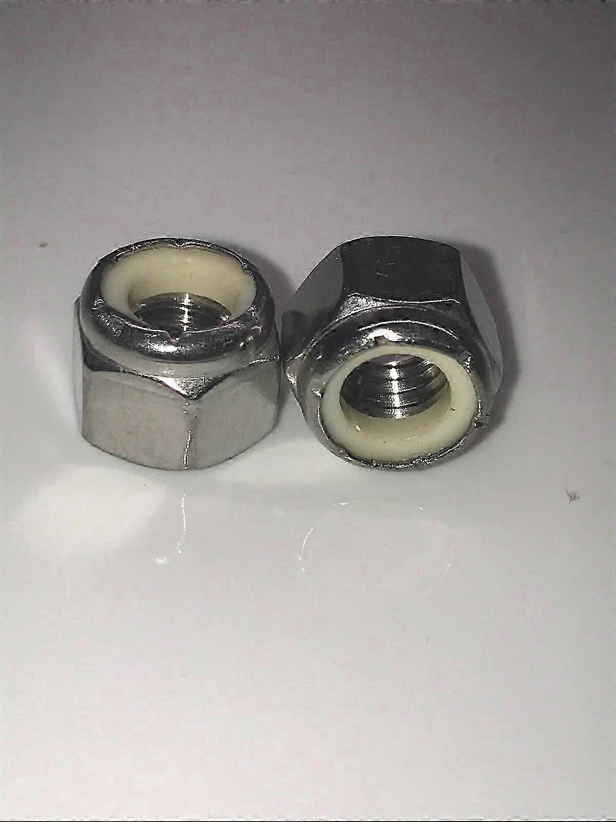Stainless Steel Hex Nuts with Nylon Insert, 1/4-20 Size, 10 Pack, Durable Fasteners for B2B Use