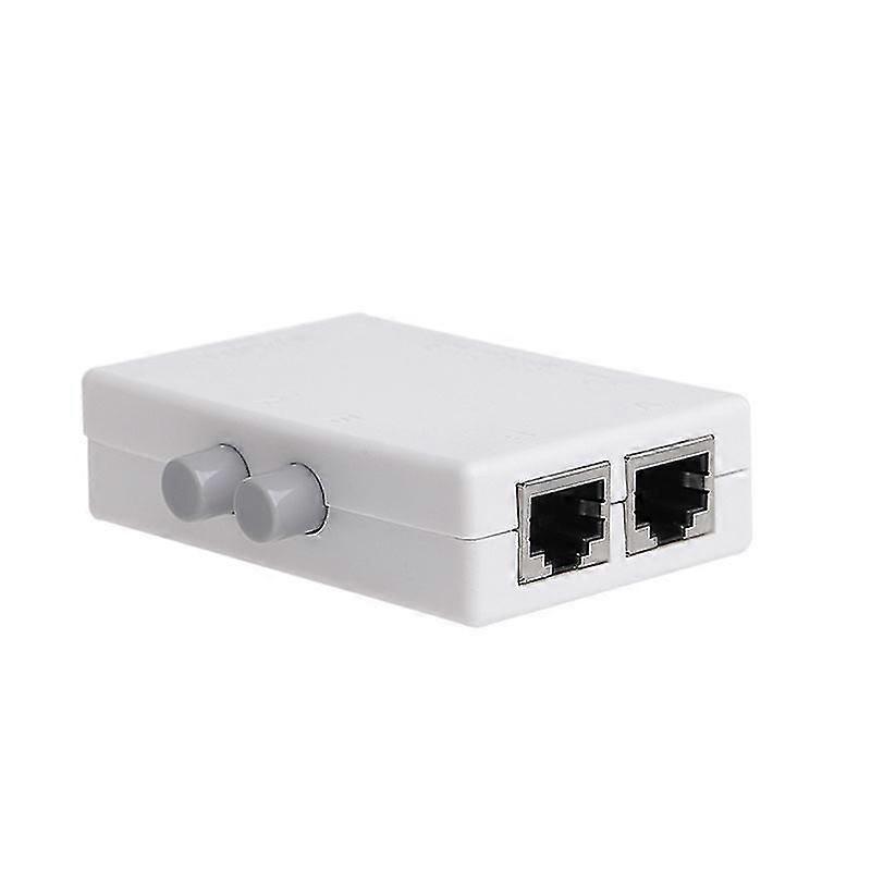 Mini 2 Port AB Manual Network Sharing Switch Box 2In1/1In2 RJ45 Network/Ethernet