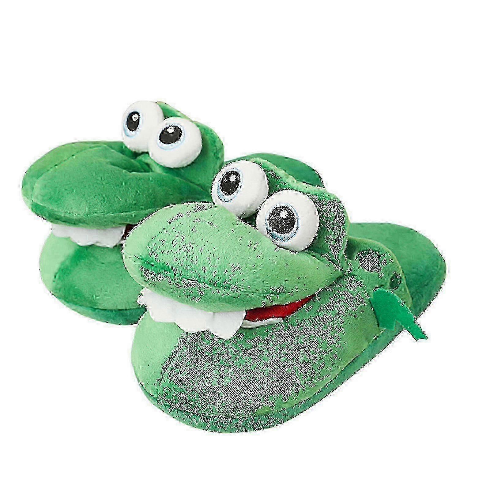 Crocodiles Plush Slippers With Open Mouth Cotton Slippers With A Moving Mouth-DF z