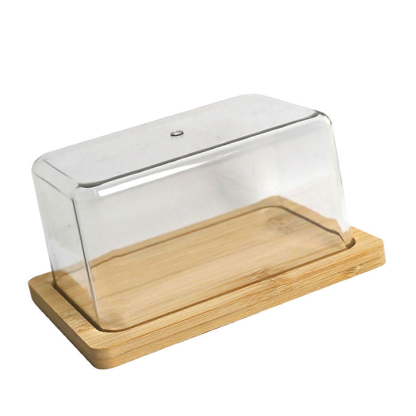 Butter Dish with Clear Lid Rectangular Cheese Storage Tray Countertop Butter Keeper Storage Container Easy to Use Multicolor