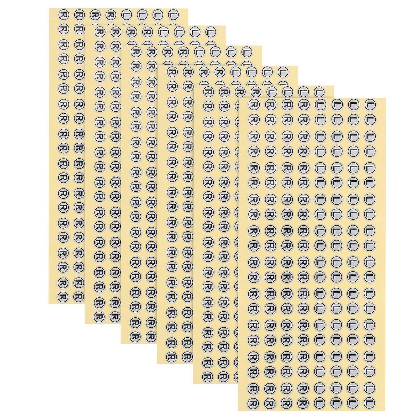 Black Earphone Direction Labels for Left Right Marking 6 Sheets