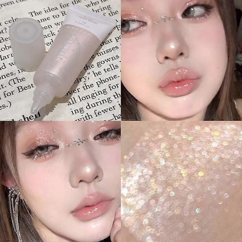 Single-color liquid blush, highlighter, teardrop-shaped shimmer, waterproof, sparkling, and under-eye brightening liquid.